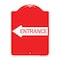 Signmission Designer Series Sign-Left Arrow Entrance, Red & White Aluminum Sign, 18" H, RW-1824-24235 A-DES-RW-1824-24235 - alternate 1